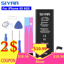 SIYAA батарея для iPhone 6S 6GS мобильный телефон акумуляторная батарея Замена батареи высокой емкости упаковки для розничной продажи бесплатный ремонт инструменты 2024 - купить недорого