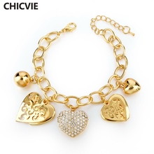 CHICVIE Love Crystal Heart Bracelet Gold Color Chain & Link Bracelets With Stones Fine Jewelry Accessories Bracelets SBR160019 2024 - buy cheap