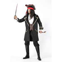 Fantasia pirata jack 2018 para homens, roupa uniformes de festa de carnaval, dia das bruxas, roupas de cosplay 2024 - compre barato