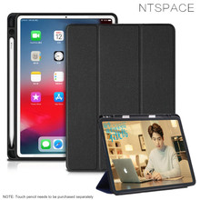 NTSPACE Para Apple iPad Pro 12.9 2018 PU LEATHER TPU Soft Silicone Tampa Articulada Para O iPad Pro 12.9 polegada 2018 estojo com Lápis Titular 2024 - compre barato
