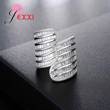 Exquisite Wedding Rings for Women White Stone Punk Ring Female Bijoux Rhinestones 925 Sterling Silver Anillos Mujer 2024 - buy cheap