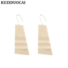 Kuziduocai-pendientes de gota con pliegues geométricos para mujer, Joyería Moderna de estilo Punk Rock, Aretes Brincos, bisutería, E-1520 2024 - compra barato