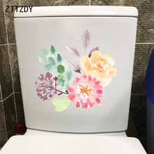 ZTTZDY 22,3*22,5 CM acuarela dibujada a mano flores frescas baño Baño pegatina de pared para el hogar Decoración T2-0182 2024 - compra barato