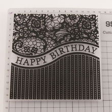 Plastic Embossing Folder Template DIY Scrapbook Photo Album Card Happy Birthday--Y142 2024 - buy cheap