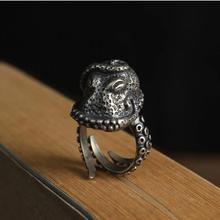 2022 New Neo-Gothic Punk Style Solid 925 Sterling Silver Opened Size Big Octopus Adjustable Finger Ring Mens Vintage Jewelry 2024 - buy cheap