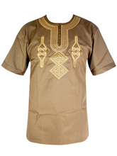 Roupas africanas design bordado bazin dourado roupa masculina painel 2019 2024 - compre barato