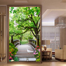 Photo Wallpaper Modern Forest Wood Bridge 3D Wall Murals Living Room Hotel Entrance Backdrop Wall Decor Nature Landscape Fresco 2024 - buy cheap