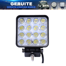 GERUITE 48W LED Spotlight Square Car Lights For Truck SUV Boating Hunting Fishing IP67 Waterproof Work Light Cars LED SpotLights 2024 - buy cheap