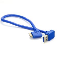 Direção para baixo Em Ângulo de 90 Graus USB 3.0 Um plug usb para Micro B Plugue no Ângulo Direito do Cabo 30 cm 2024 - compre barato