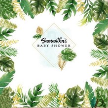 Custom Greenery Tropical Baby Shower Green Gold  Leafy Leaves backdrops Computer print birthday background 2024 - buy cheap