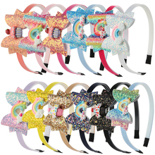 12pcs/set Girls Spring Hairbands Glitter Sequins Bows Headbands Shiny Rainbow 3 Inch Bow Kids Headwear Children Hair Accessories 2024 - buy cheap