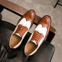 Nuevo de retazos Oxfords italiano hombres Brogue de encaje de la boda de cuero Formal zapatos de los hombres de lujo Zapatos de vestir Zapatos LK-68 2024 - compra barato