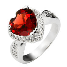 Natural Red Garnet 2.8 Carat Heart Ring 925 Sterling silver Woman Fine Elegant Luxury Jewelry Handmade Birthstone Gift sr0092g 2022 - купить недорого