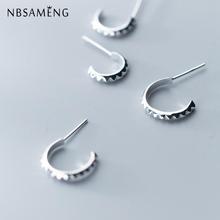 NBSAMENG 100% 925 Sterling Silver Earrings Personality wave hook Earring  Sawtooth Jewelry For Women Present Prevent Allergy 2024 - buy cheap