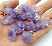 Natural Stone Raw Quartz Crystal Ore amethyst Jewelry Irregular Pendant for Women Necklace for diy Jewelry making Accessories 2024 - buy cheap