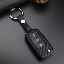 Carbon Fiber Pattern Car Key Cover Case For Skoda Yeti Superb Rapid Octavia 2 A7 A5 Fabia For Seat Ibiza Leon For Volkswagen B5 2024 - buy cheap