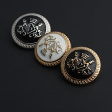 High-grade metal coat sweater button golden shield emblem crown of England blazer button 100 pcs/lot 2024 - buy cheap