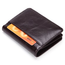 100% Cow Genuine Leather Short Wallet New Fashion Business Men's Wallets High Quality Male Cash Purses Clutch Boy Casual Wallets 2024 - buy cheap