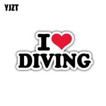 YJZT 12.7CM*6CM Interesting I Love Diving PVC Motorcycle Car Sticker 11-00435 2024 - buy cheap