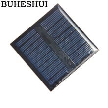 Небольшой поликристаллический модуль солнечной батареи BUHESHUI, 0,45 Вт, 5 В, эпоксидная панель «сделай сам», система зарядного устройства для батареи 3,7 В, 60*60 мм, 100 шт. 2024 - купить недорого