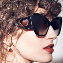 46082 кошачий глаз красное сердце солнцезащитные очки Женские Модные Оттенки UV400 Винтажные Очки 2024 - купить недорого