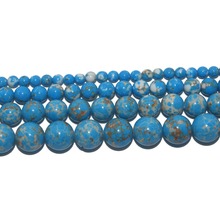 Wholesale Natural Stone Lake Blue Imperial Turquoises Loose Beads 4 6 8 10 12 MM Pick Size For Jewelry Making Charm DIY Bracelet 2024 - buy cheap