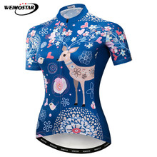 Weimostar Blue Cycling Jersey Women MTB Bike Jersey Shirt Summer Short Bicycle Clothing Maillot Ciclismo Quick Dry Cycling Wear 2024 - buy cheap