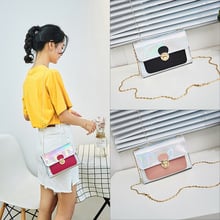 Holographic PVC Chain Mini Bag Small Purses and Handbags Rainbow Crossbody Bag for Women 2018 Korean Ladies Hand Messenger Bags 2024 - buy cheap