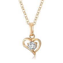 Женское ажурное ожерелье с сердечками, подвески из нержавеющей стали цвета розового золота, цепочка с кулоном из кубического циркония 2024 - купить недорого