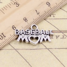 10pcs Charms Baseball Mom Heart 15x27mm Tibetan Silver Color Pendants Antique Jewelry Making DIY Handmade Craft 2024 - buy cheap