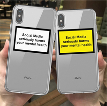 Социальные сети серьезно вредит вашему душевному здоровью Мягкий силиконовый чехол для телефона из ТПУ чехол для iPhone XS 7 8 Plus 6 6S 11 11PRO SE XR Max 2024 - купить недорого