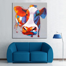 Canvas Painting Cow Oil Paintings Wall Picture Animal Pure Hand painted Decoration Home Cow Wall Art Paint for Home Decoration 2024 - buy cheap