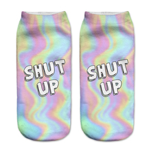 women socks cotton 3D printed shut up holo funny new chaussette femme ankle socks calzini 2024 - buy cheap