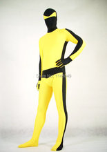 Yellow and Black Kung Fu Spandex Tights Zentai Suits Halloween Costume 2024 - buy cheap