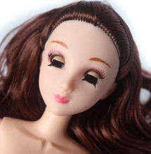 Muñeca de ojos 4D parpadeantes, muñeca desnuda Real Eyeslash, cabeza y cuerpo de pelo marrón movible de 12 articulaciones para muñeca de moda 1/6, juguetes de Navidad 2024 - compra barato