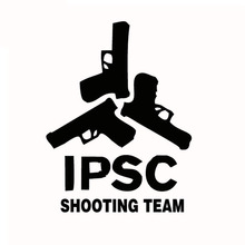 19*25CM IPSC SHOOTING TEAM Cool Car Window Stickers Car Stickers Shooting Union Black Silver CT-426 2024 - buy cheap