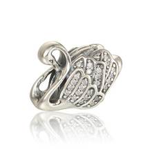 New Majestic Swan Charms With CZ Micro Pave Animal Charm 925 Sterling Silver beads Fit Original Pandora Charms Bracelets 2024 - buy cheap