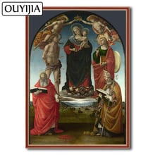 Ouyijia pintura a óleo de jesus, virgem maria, religiosa, 5d, faça você mesmo, arte, pintura com diamante, mosaico de bordado com strass 2024 - compre barato