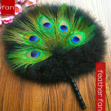Chinese Style Peacock Feather Turkey Fluff Fan Classical Style Palace Decorative Fan Wedding Party Props 2024 - buy cheap