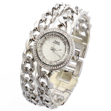 G & D-Reloj de pulsera de lujo para mujer, de cuarzo y acero inoxidable plateado, con diamantes de imitación, para regalo, 2018 2024 - compra barato