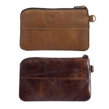 Fashion Women Men Leather Coin Purse Card Wallet Clutch Zipper Small Change Bag Coffee/Brown 2024 - buy cheap