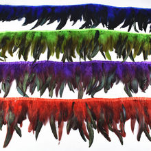 wholesale 100yards Rooster Feather ribbon Fringe Trims 15-20cm diy decor pheasant feathers for crafts Wedding decoration plumes 2024 - buy cheap