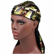 Fashion Men's Camo Silky Turban Headband Shiny Print Men Silk Headwear Bandanas Hair Accessories 2024 - buy cheap