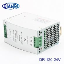 DIANQI Din rail power supply 120w 24V power suply 24v 120w ac dc converter dr-120-24 2024 - buy cheap