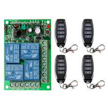 Esperto múltiplo dc 12 v 24 v 10a 315/433 mhz 4ch 4 ch relé sem fio rf controle remoto interruptor receptor + 1 2 3 4 persianas do transmissor