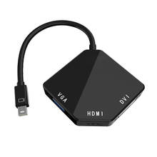 3 в 1 Mini DP DisplayPort Thunderbolt to DVI VGA HDMI адаптер для Mac Book iMac, Mac book, Mac Air, Surface pro 1 2 3 ThinkPad X1 2024 - купить недорого