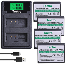 LP-E10 LP E10 LPE10 para cámara Digital, 4 Uds., batería para Canon 1100D 1200D 1300D Rebel T3 T5 KISS X50 X70 + LCD, Cargador USB tipo C 2024 - compra barato