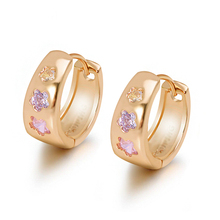 MxGxFam Mulitcolor Zircon Flower Hoop Earrings For Women Gold Color AAA+ Cubic Zircon 2019 New Jewelry 2024 - buy cheap