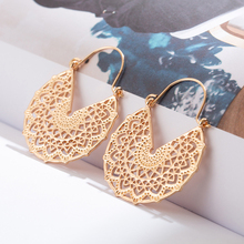 Golden Hollowed Dangle Drop Earrings for Women Female 2019 Wedding Engagement Earings Fashion Hanging Jewelry Accessories Gifts 2024 - buy cheap