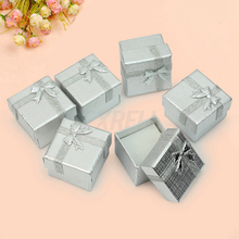 4x4x3cm Ring Box Silver Earring Gift Boxes Square Mini Jewelry Display Case Paper Wedding Party Gift Packaging 24pcs/Lot 2024 - buy cheap